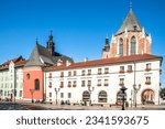 Small photo of KRAKOW,POLAND - JULY 27,2023 - View at the Vicar of Saint Mary in the streets of Krakow. Krakow is the second largest and one of the oldest cities in Poland.
