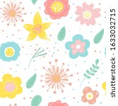 seamless pattern of  flowers... | Shutterstock .eps vector #1633032715