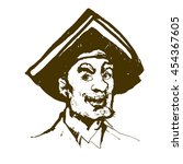 old pirate cartoon vector... | Shutterstock .eps vector #454367605