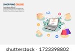 shopping online on computer or... | Shutterstock .eps vector #1723398802