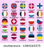 set of flags of european... | Shutterstock .eps vector #1384265375
