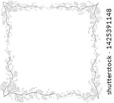 floral frame. coloring book for ... | Shutterstock . vector #1425391148