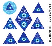 evil eye amulet set isolated in ... | Shutterstock .eps vector #1981879055