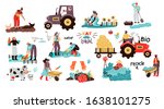 set of local organic production.... | Shutterstock .eps vector #1638101275