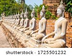 Buddha Statues In Row At...