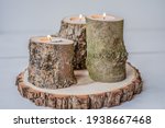 raw natural ash tree wood tea light candle holder house home ero waste decoration 