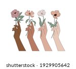 equality hands holding flowers... | Shutterstock .eps vector #1929905642