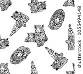 seamless pattern of hand drawn... | Shutterstock .eps vector #1055494148