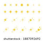 set of gold  yellow stars... | Shutterstock .eps vector #1887092692