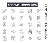 canned production line icons... | Shutterstock .eps vector #1343803742