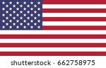 simple vector american flag.... | Shutterstock .eps vector #662758975