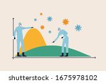 social distancing  flatten the... | Shutterstock .eps vector #1675978102
