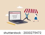 open shop online  start e... | Shutterstock .eps vector #2033275472
