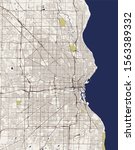 vector map of the city of Milwaukee, Wisconsin, United States America