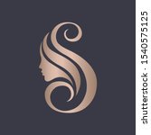 letter s beauty salon logo.rose ... | Shutterstock .eps vector #1540575125