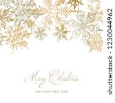 gold snowflakes christmas card  ... | Shutterstock .eps vector #1230044962