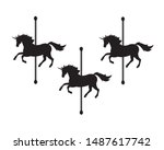 Vector Flat Black Unicorn Horse ...