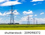 Row of Pylons in the English countryside
