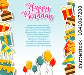 happy birthday gift card and... | Shutterstock .eps vector #1041067288