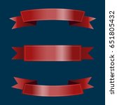 set of red ribbons on blue... | Shutterstock .eps vector #651805432