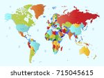 color world map. | Shutterstock .eps vector #715045615