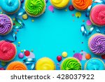 Party background with cupcakes...
