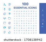 100 essential icon set eps | Shutterstock .eps vector #1708138942