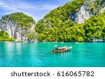 Phuket Beach Boat On Thailand...