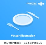 plate fork and knife icon.... | Shutterstock .eps vector #1156545802