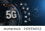 earth 5g network iot inter...f... | Shutterstock . vector #1435536512