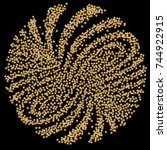 golden stars confetti. vector... | Shutterstock .eps vector #744922915