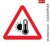 high temperature warning sign.... | Shutterstock .eps vector #2164209565