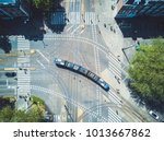 Aerial Of Tram In Europe
