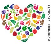 vector heart made of fruits and ... | Shutterstock .eps vector #150726755
