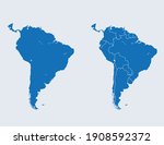 vector map of the south america | Shutterstock .eps vector #1908592372