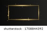  golden frame with lights... | Shutterstock .eps vector #1708844392