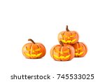 halloween pumpkin mold with oil ... | Shutterstock . vector #745533025
