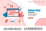 web template with messenger.... | Shutterstock .eps vector #1458808505
