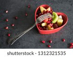 Fruit Salad In Heart Shape Bowl