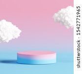 pastel podium with cloud on... | Shutterstock . vector #1542771965