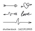 hand drawn arrows. black arrows.... | Shutterstock .eps vector #1621913905