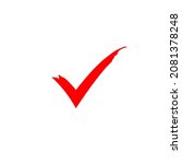 red check mark icon.  heck mark.... | Shutterstock . vector #2081378248