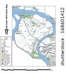 Vector map with summits, rivers, railroads, streets, lakes, parks, airports, stadiums, correctional facilities, military installations and federal lands by zip code 14072 with labels and clean layers.
