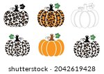 leopard pumpkin isolated on a... | Shutterstock .eps vector #2042619428