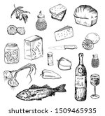 fish and other food set.... | Shutterstock . vector #1509465935
