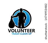 volunteer trash clean up logo... | Shutterstock .eps vector #1474953482