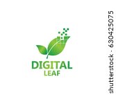 digital leaf logo template | Shutterstock .eps vector #630425075