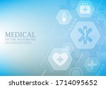 modern vector medical wallpaper.... | Shutterstock .eps vector #1714095652