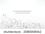 vector abstract hexagon network ... | Shutterstock .eps vector #2080008562