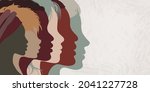 close up silhouette faces of... | Shutterstock .eps vector #2041227728